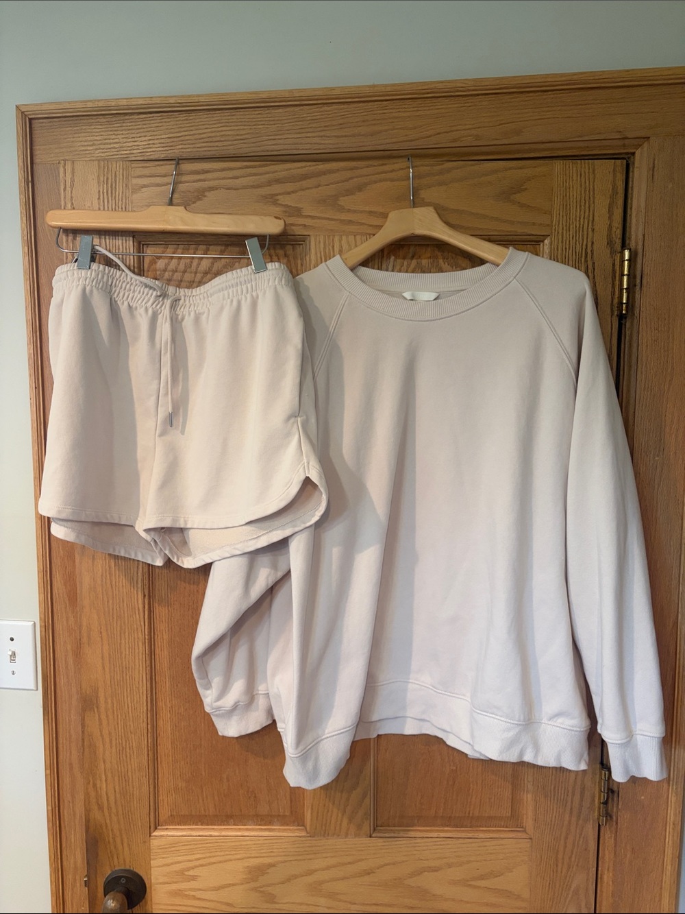 H&M Cream Lounge Sweatshirt and Shorts Set